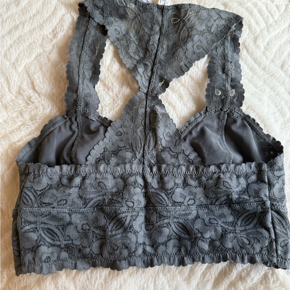 Free People Galloon Lace Racerback In Grey XS - Picture 4 of 5